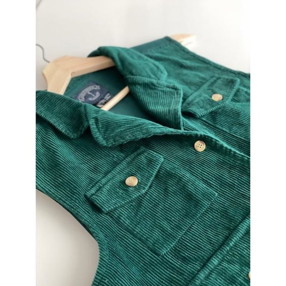 Vintage Emerald Green Corduroy Vest, 90’s, Preppy - Picture 3 of 7